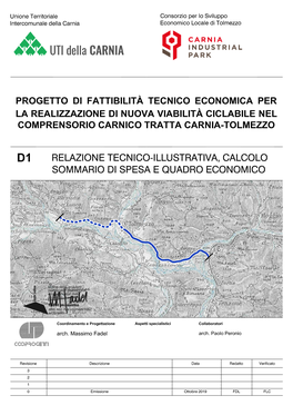 COOPROGETTI Scrl - Pordenone Consorzio Industriale Carnia Industrial Park CO.S.IL.T.-STUDIO FATTIBILITA’ PISTA CICLABILE