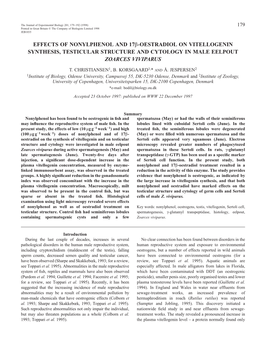 Effects of Nonylphenol and 17Β-Oestradiol on Vitellogenin Synthesis, Testicular Structure and Cytology in Male Eelpout Zoarces Viviparus