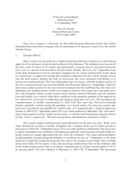 1 Tropical Cyclone Report Hurricane Nate 5-10 September 2005 Stacy R