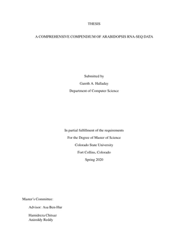 A Comprehensive Compendium of Arabidopsis Rna-Seq Data