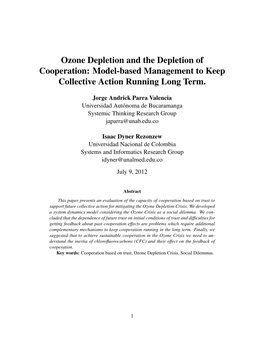 Ozone Depletion and the Depletion of Cooperation: Model-Based Management to Keep Collective Action Running Long Term