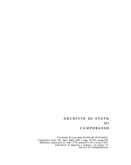 Archivio Di Stato Di Campobasso