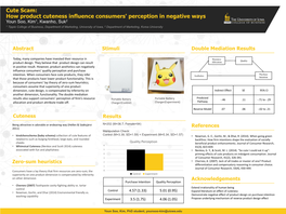 How Product Cuteness Influence Consumers' Perception in Negative