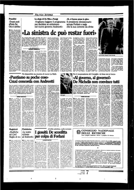 «La Sinistra De Può Restar Fuori»