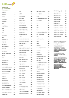 SUPERTUBE LAAJAKAISTA-TV Kanavanumerot YLE TV1 1 YLE