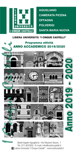 I CINQUE CASTELLI” Programma Attività ANNO ACCADEMICO 2019/2020