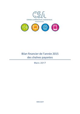 Bilan Financier De L'année 2015 Des Chaînes Payantes
