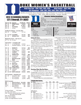 2012-13 WBB Game Notes