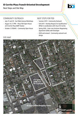 El Cerrito Plaza Transit-Oriented Development Next Steps and Site Map