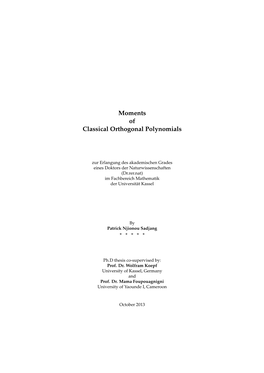 Moments of Classical Orthogonal Polynomials
