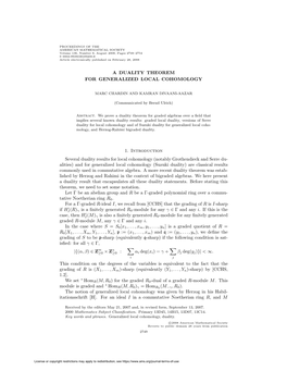 A Duality Theorem for Generalized Local Cohomology