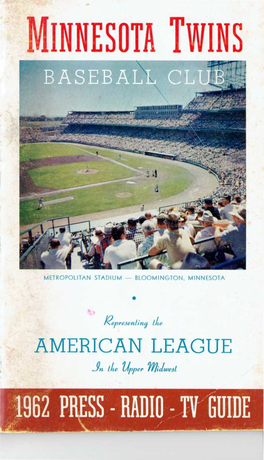 1962 Minnesota Twins Media Guide