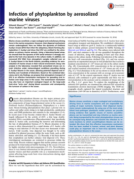 Infection of Phytoplankton by Aerosolized Marine Viruses