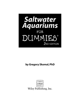 Saltwater Aquariums for Dummies‰