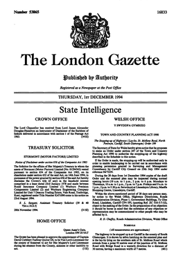 The London Gazette Bp &Utf)Oriti>