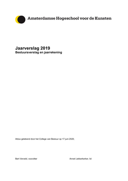 Jaarverslag 2019 Bestuursverslag En Jaarrekening