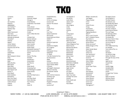 346-8938 LOS ANGELES: +1 (310) 273-9200 LONDON: +44 (0)207 096 1917 FAX:(310) 913-1517 EMAIL:Info@Tkoco.Com »