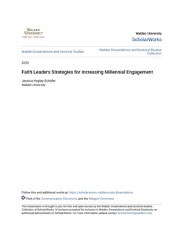 Faith Leaders Strategies for Increasing Millennial Engagement