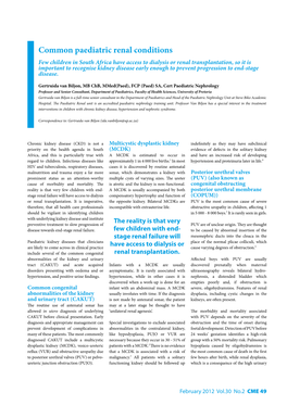 Common Paediatric Renal Conditions