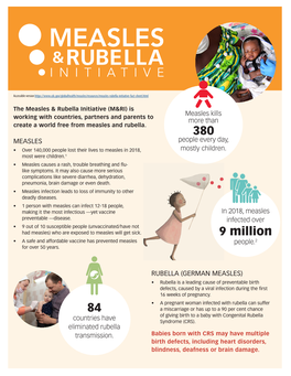 Measles and Rubella Initiative Fact Sheet