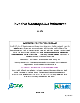 Invasive Haemophilus Influenzae