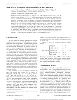 Reaction of State-Selected Ammonia Ions with Methane Michael A