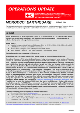 MOROCCO: EARTHQUAKE 1 March 2004
