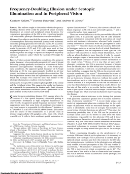 Frequency-Doubling Illusion Under Scotopic Illumination and in Peripheral Vision