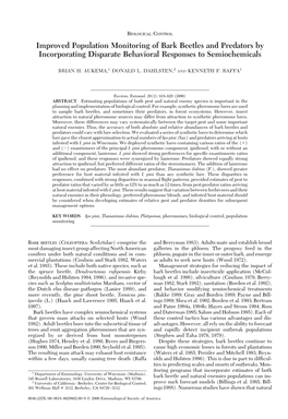 Improved Population Monitoring of Bark Beetles and Predators by Incorporating Disparate Behavioral Responses to Semiochemicals