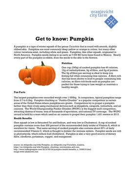 Get to Know: Pumpkin