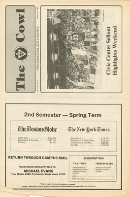 The COWL NEWS Events with Other Interns; and 1983 Summer Term Is March 1, Centrally-Located Housing