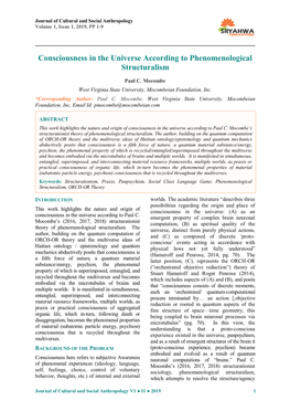 Consciousness in the Universe According to Phenomenological Structuralism