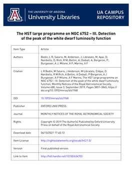 The HST Large Programme on NGC 6752 – III