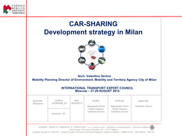 CAR-SHARING Development Strategy in Milan