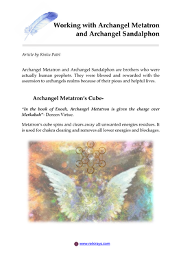 Working with Archangel Metatron and Archangel Sandalphon