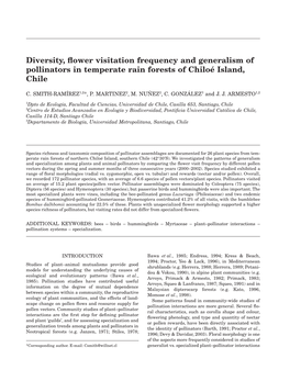 Diversity, Flower Visitation Frequency and Generalism of Pollinators In