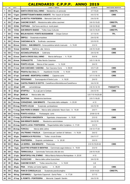 Calendario C.P.P.P. Anno 2019 N