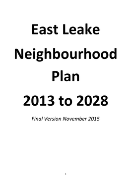 East Leake Neighbourhood Plan 2013 to 2028