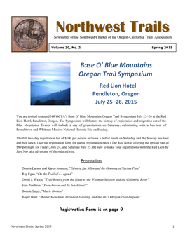 Northwest Trails, Spring 2015 1
