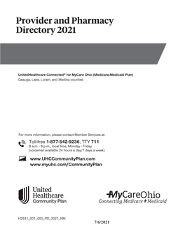 Provider and Pharmacy Directory 2021