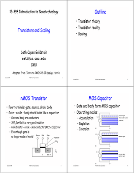 Outline Nmos Transistor MOS Capacitor