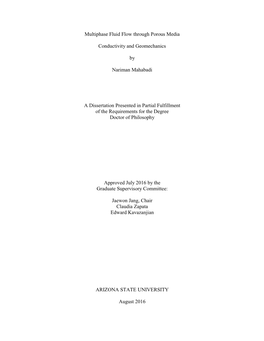 Multiphase Fluid Flow Through Porous Media Conductivity And