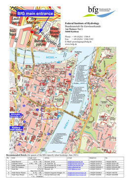 Federal Institute of Hydrology Bundesanstalt Für Gewässerkunde Am Mainzer Tor 1 56068 Koblenz