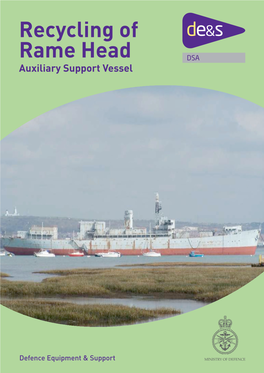 Recycling of Rame Head Auxiliary Support Vessel