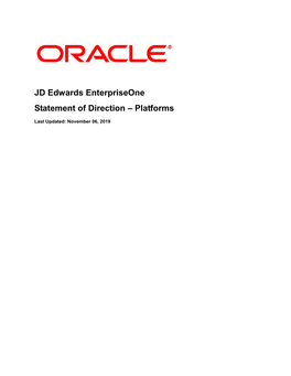 JD Edwards Enterpriseone Statement of Direction – Platforms