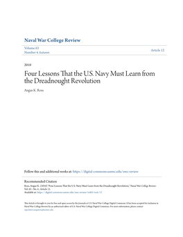 Four Lessons That the U.S. Navy Must Learn from the Dreadnought Revolution Angus K