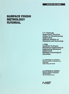 Surface Finish Metrology Tutorial