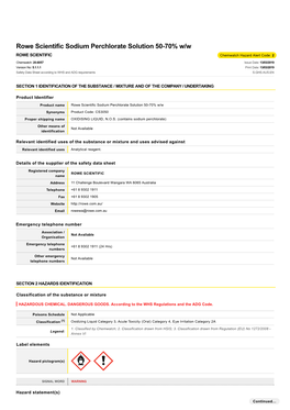 Rowe Scientific Sodium Perchlorate Solution 50-70% W/W