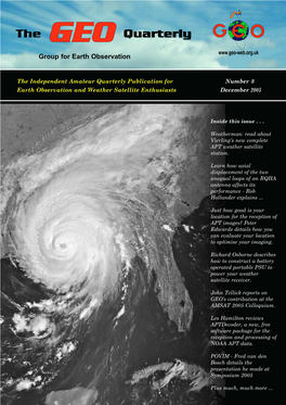 GEO Quarterly No 8 Group for Earth Observation December 2005