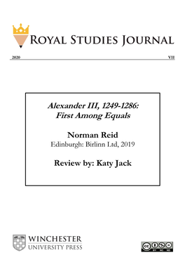 Alexander III, 1249-1286: First Among Equals